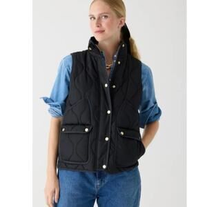 J.Crew Black Quilted Signature Puffer Vest Women’s S PrimaLoft Water Repellent